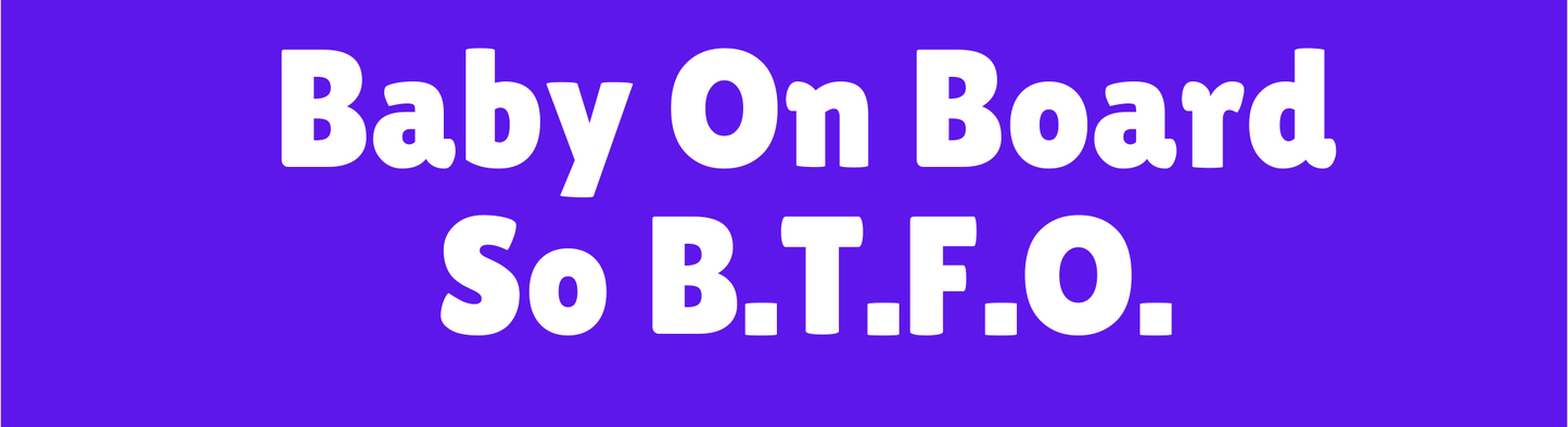 Baby On Board - PurpleWhite -  Bumper Sticker