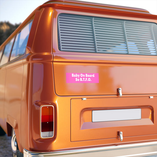 Baby On Board - PinkWhite -  Bumper Sticker